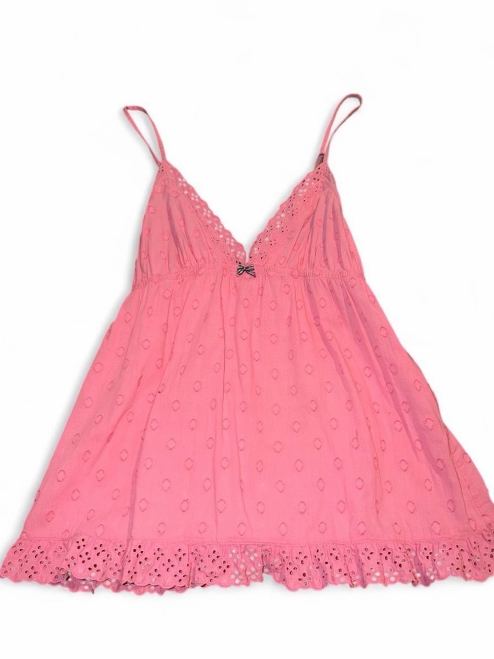 Rare Y2K babydoll Victoria's Secret Pink Eyelet Lace tank
